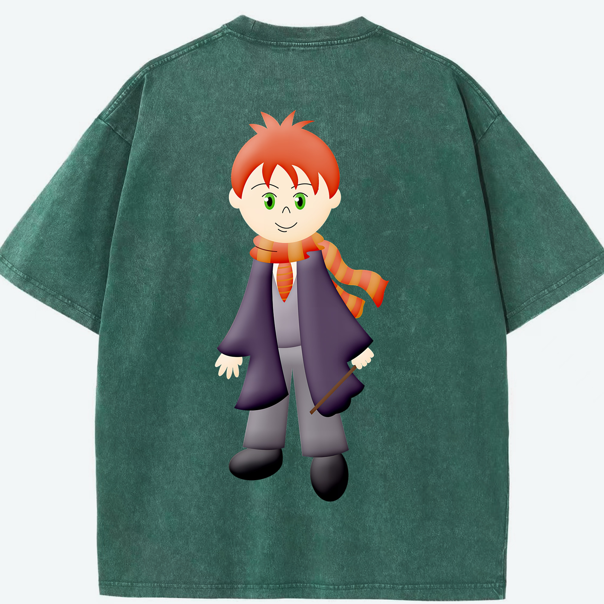 （画像用） Harry Potter ハリー・ポッターシリーズ 綿100% ヴィンテージ風 半袖Tシャツ（背面プリント）